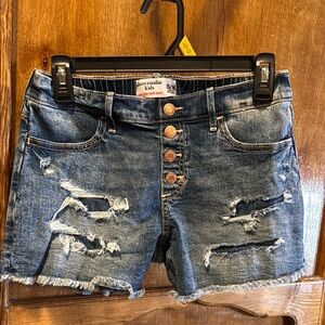Abercrombie Kids Blue Jean Shorts Distressed Style